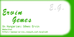 ervin gemes business card