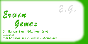 ervin gemes business card